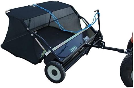 Yard Tuff 42 Inch Quick Assembly Tow Style Lawn Yard Sweeper with Brush Height Adjustment and Mesh Bag for Debris, Leaves, Grass, and More