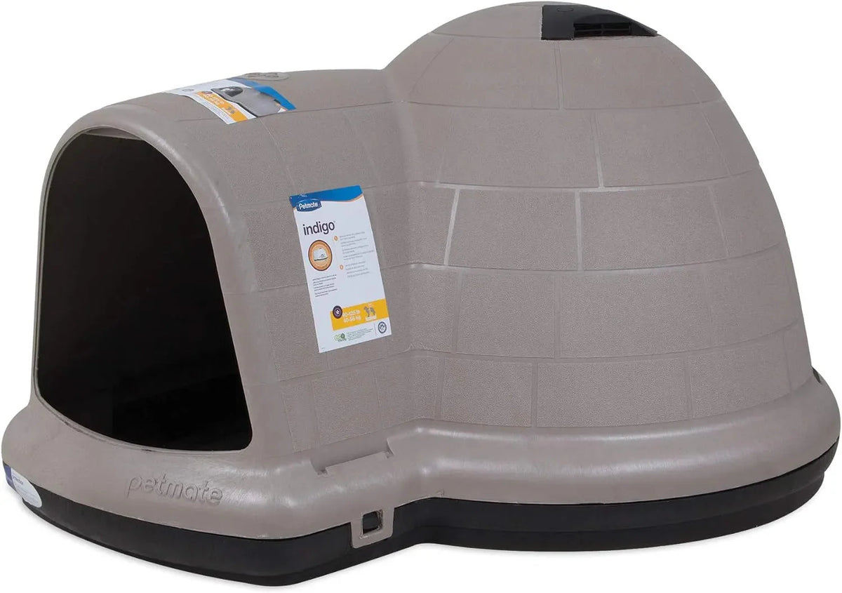 Petmate Indigo Dog House (Igloo Dog House, Made in USA with 90% Recycled Materials, All Weather Protection Pet Shelter) for XL Dogs 90 to 125 pounds, Made in USA