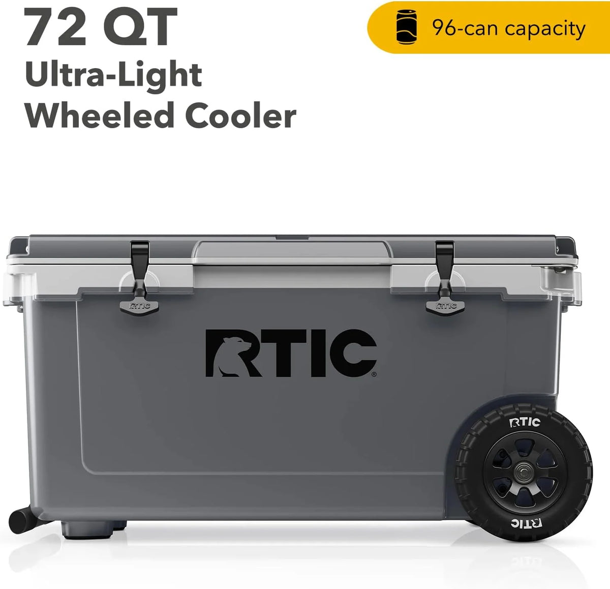 RTIC 72 QT Ultra-Light Wheeled Cooler, 30% Lighter, Portable