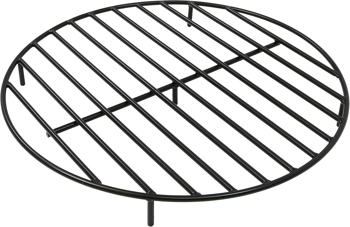 Sunnydaze Round Fire Pit Grate - Elevated Wood Grate for Fire Pit - Heavy-Duty Steel Log Grate for Outside - 30-Inch