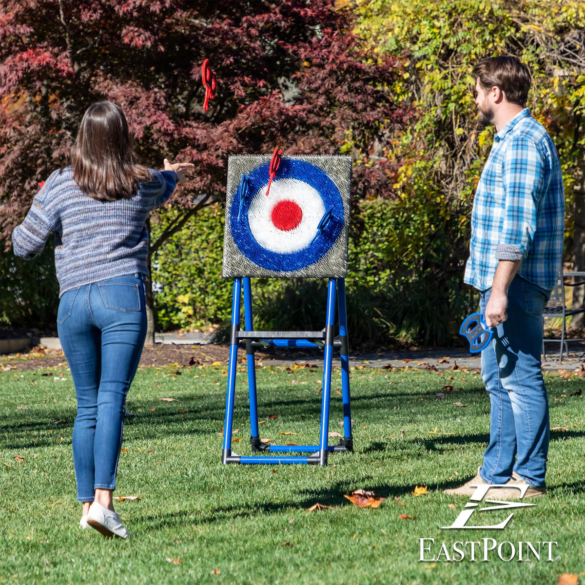 EastPoint Deluxe Steel Frame Axe Throw Target Game Set
