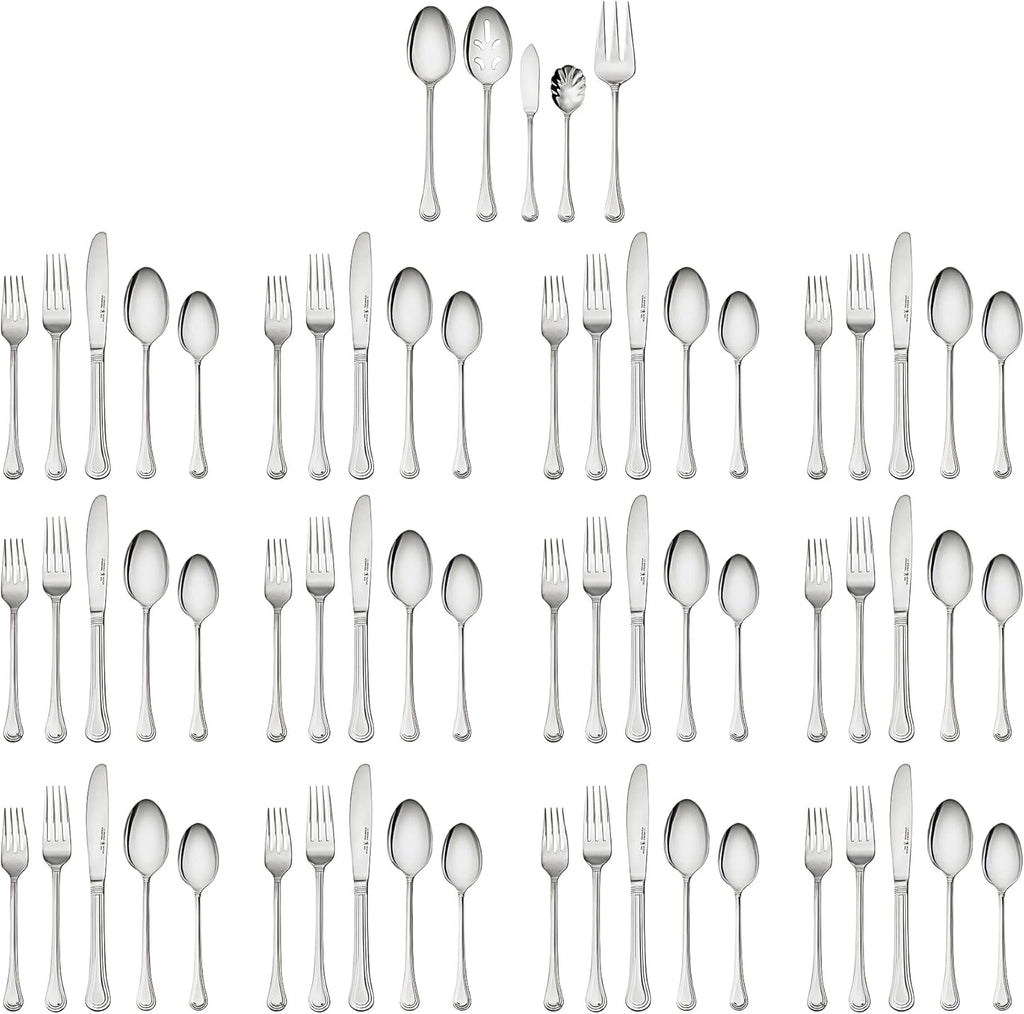 HENCKELS 65-Piece Astley Flatware Set,Silver