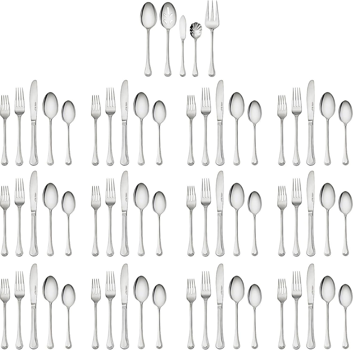 HENCKELS 65-Piece Astley Flatware Set,Silver