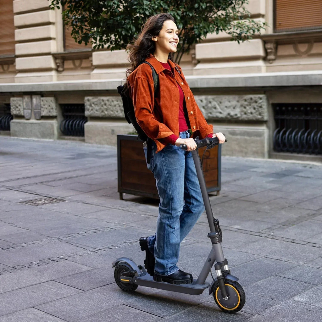 Electric Scooter, 350W/500W Powerful Motor, 8.5"/10" Solid Tires, 19/22Mph, 28/21/12 Miles Range,Dual Braking