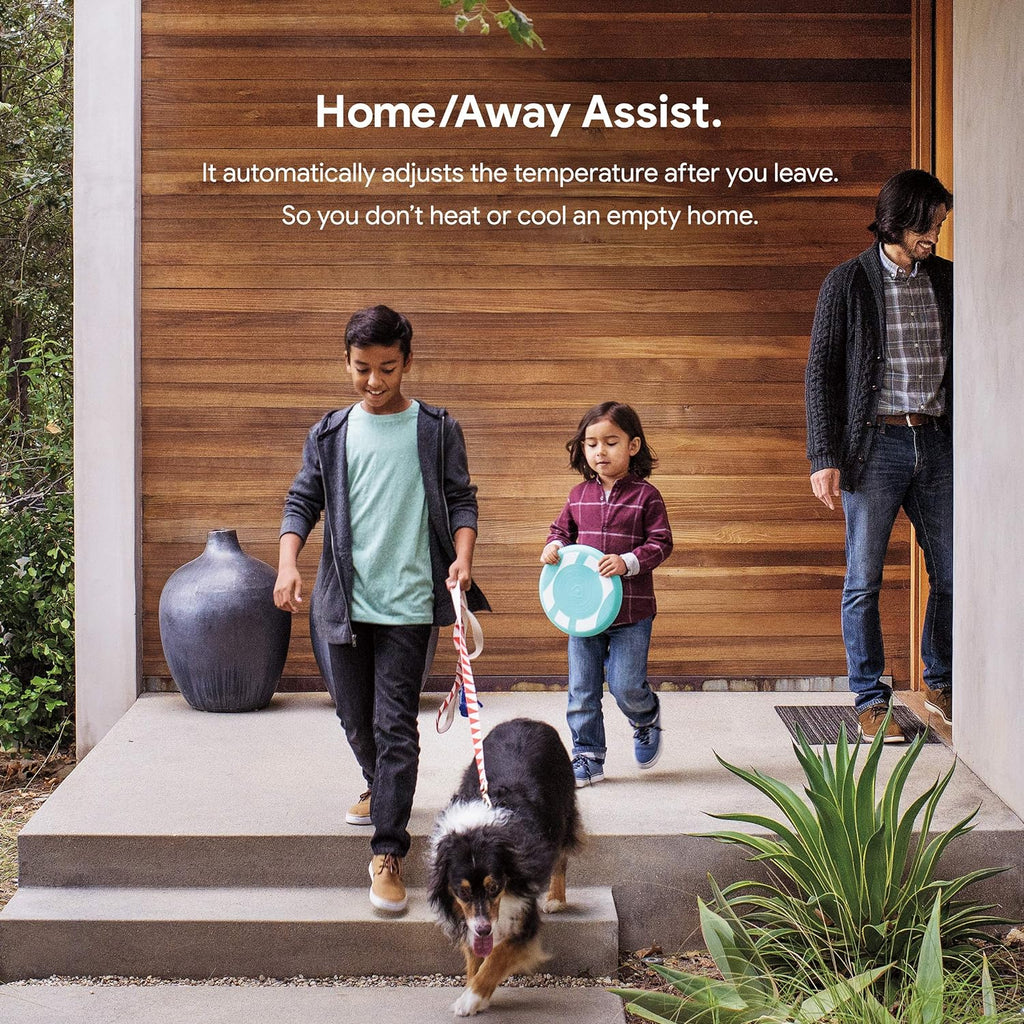 Nest 3rd Gen Learning Thermostat, Programmable Smart, Alexa Compatible, White, Wi-Fi, Energy Saving, Home Use