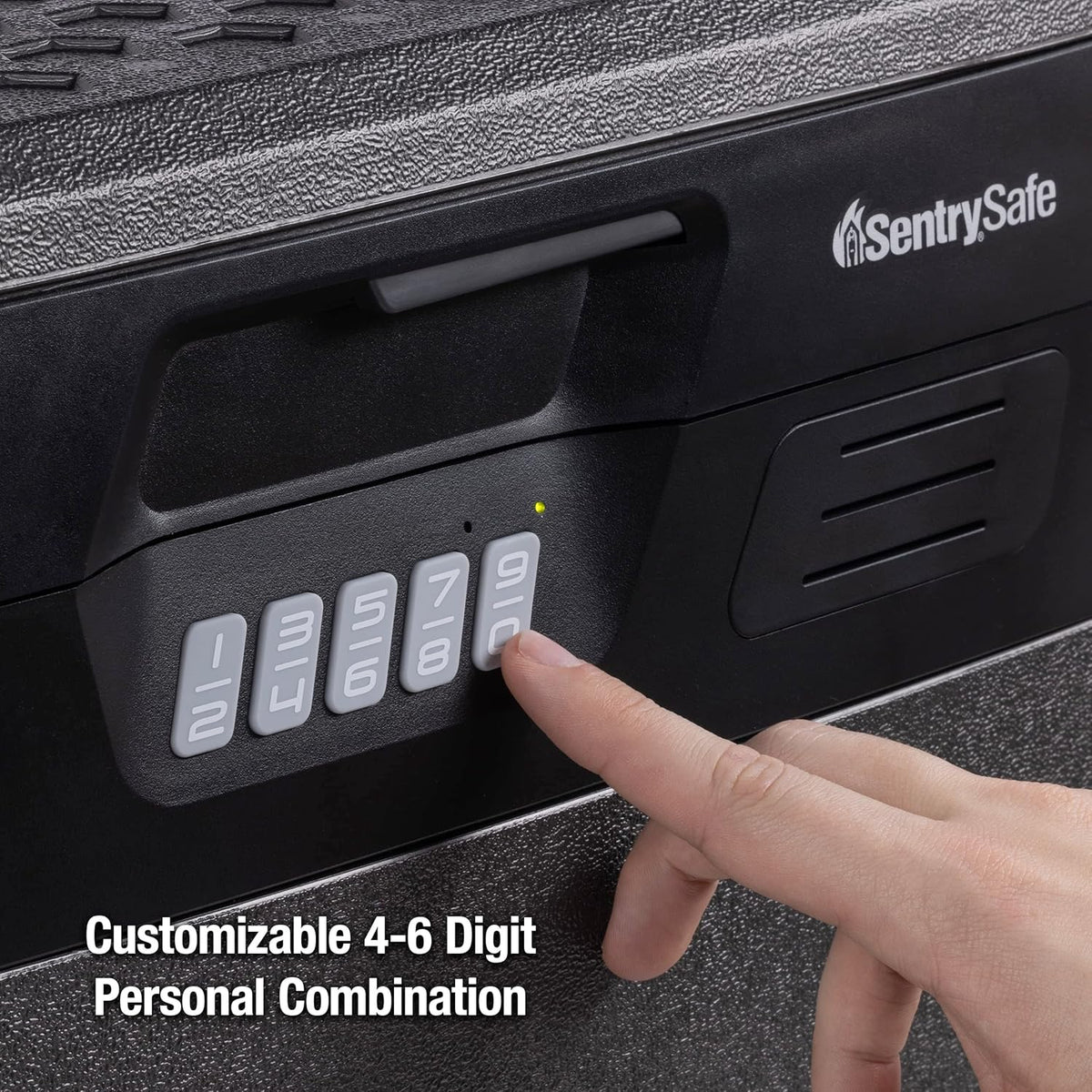 SentrySafe Charcoal Gray Waterproof and Fireproof Safe, Lock Box with Keypad for Documents and Hanging File Folders, Exterior: 14.1 x 16.6 x 13.8 Inches, ‎FHW40300
