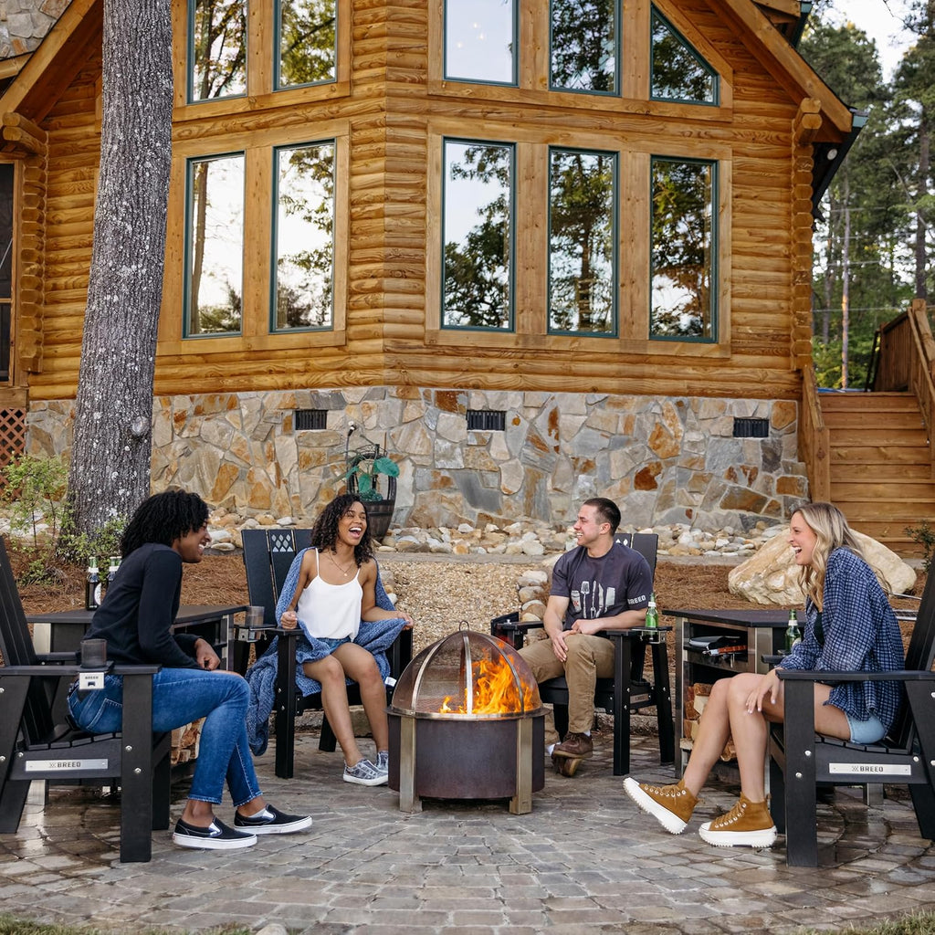 Breeo Smokeless Fire Pit (X Series 24, Corten Steel) | 27.5 inch Smokeless Firepit for Outside | 62 Pounds | Ideal for Families Compatible with Wide Range of Breeo Accessories