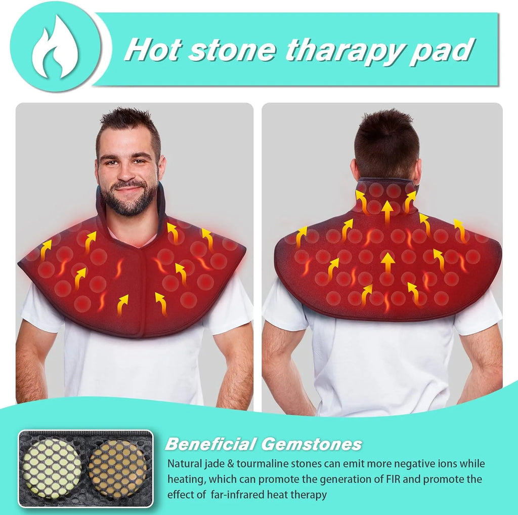 UTK Heating Pad for Neck and Shoulders,Natural Jade Tourmaline,Upgrade Size to Cover More Areas of Neck,Shoulder,Shoulder Blade and Back(23''x 24'')|Gift for Dad