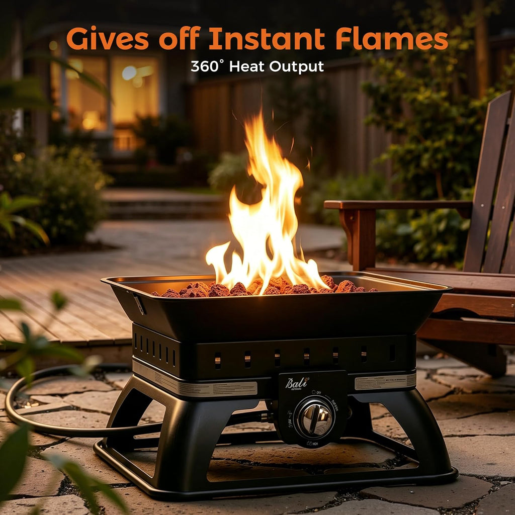 BALI OUTDOORS Propane Fire Pit Perfect for Camping Outdoor Fire Pit for Portable Firepits for Outside Outdoor Patio