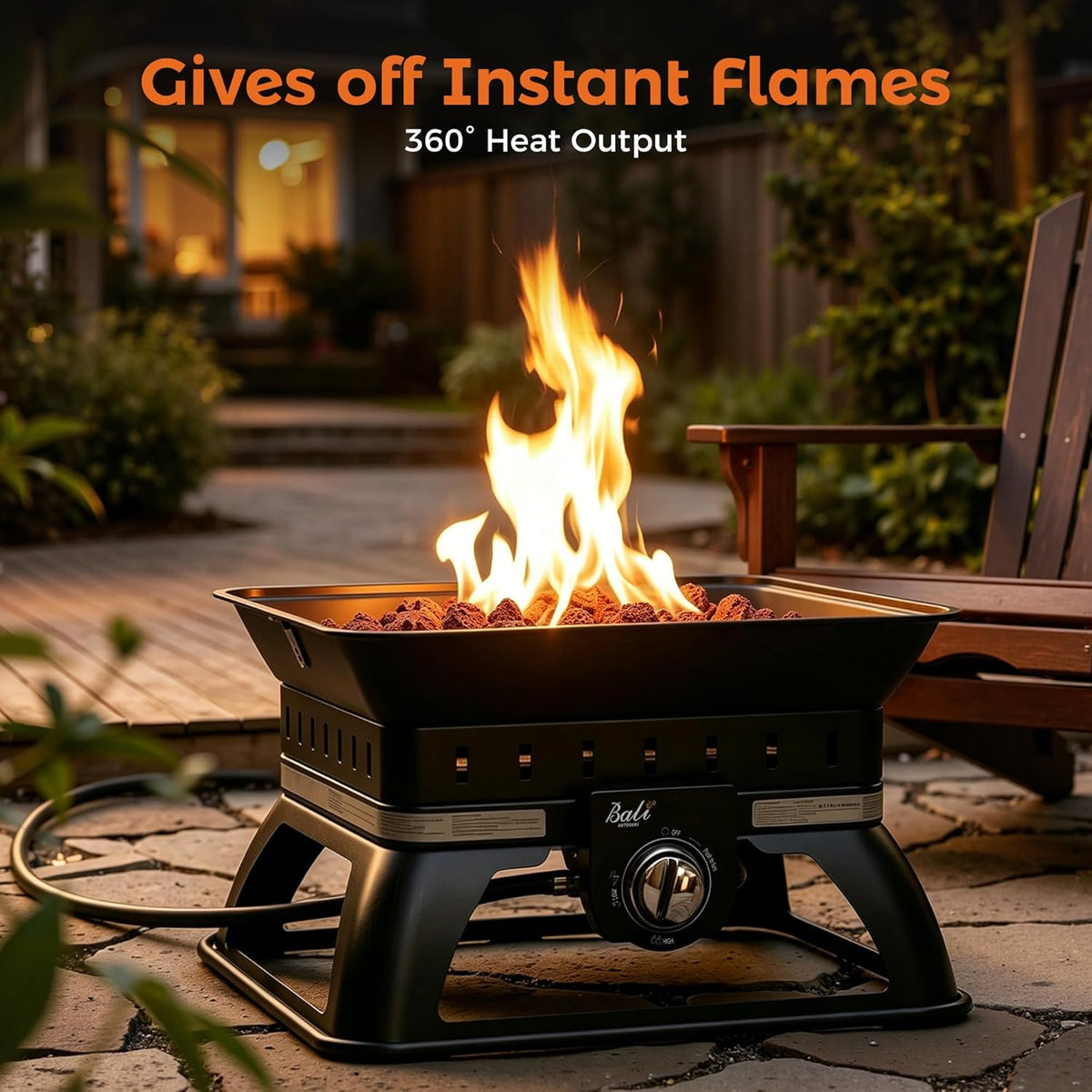 BALI OUTDOORS Propane Fire Pit Perfect for Camping Outdoor Fire Pit for Portable Firepits for Outside Outdoor Patio