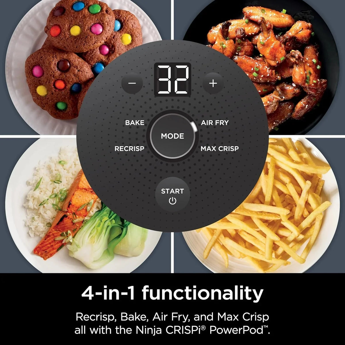 Ninja Crispi 4-in-1 Portable Glass Air Fryer Cooking System, 1500W, 4QT & 6-Cup TempWare Glass Containers with Storage Lids, Microwave, Freezer & Dishwasher Safe