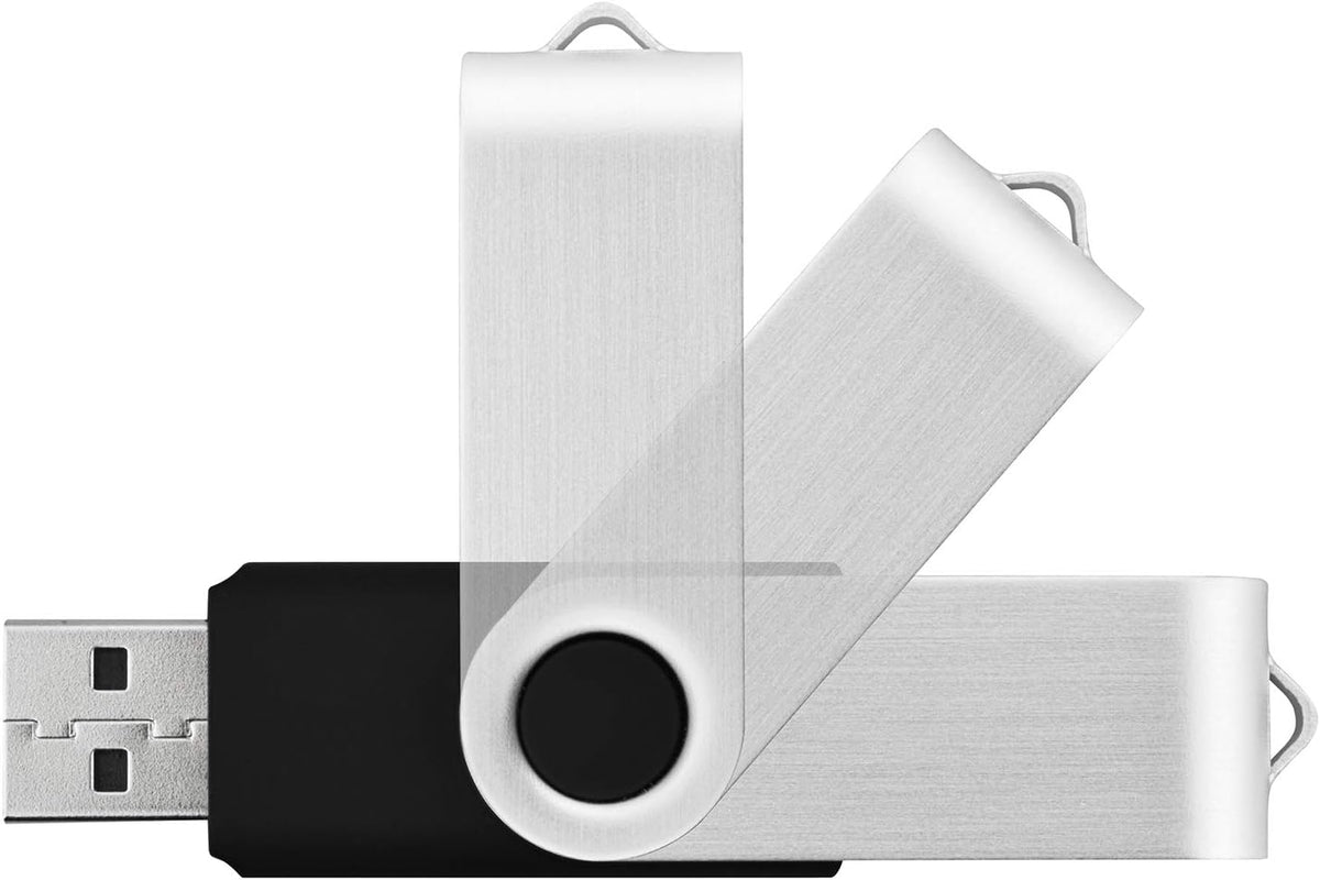 KOOTION 20 Pack 16GB USB 3.0 Flash Drive Bulk Swivel USB Stick Thumb Drive Memory Stick for Data Storage (Black)