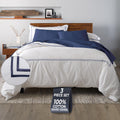 Ella Jayne Duvet Cover King (3 Pieces), 100% Cotton Percale, King/Cali King, Soft, Breathable & Lightweight Including King Duvet Cover (1 Piece) 106 x 90 Inches with 2 Pillow Shams (Navy Design)