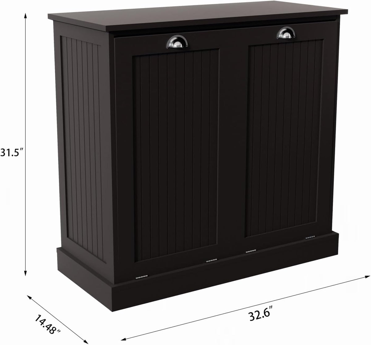 Contemporary Storage Cabinet, Two-Compartment Tilt-Out Laundry Sorter Cabinet, for Bathroom Hallway,for The Kitchen