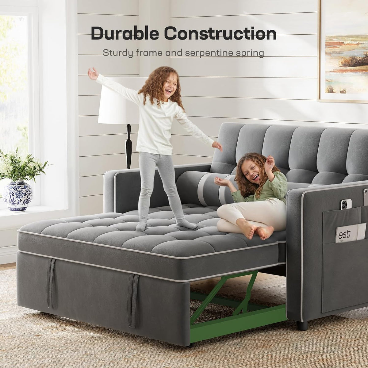 Sofa Bed 3-in-1 Convertible Sleeper Sofa