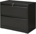 SIMPLI-Magic 2-Drawer File Cabinet with Lock - Metal Filing Cabinet for Home Office, Letter/Legal/F4/A4 Hanging Files, Compact Space-Saving Design, Black