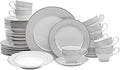 Mikasa Parchment 40-Piece Dinnerware Set, Service for 8, Durable Porcelain Plates, Bowls, and Mugs with Contemporary Design, Dishwasher Safe