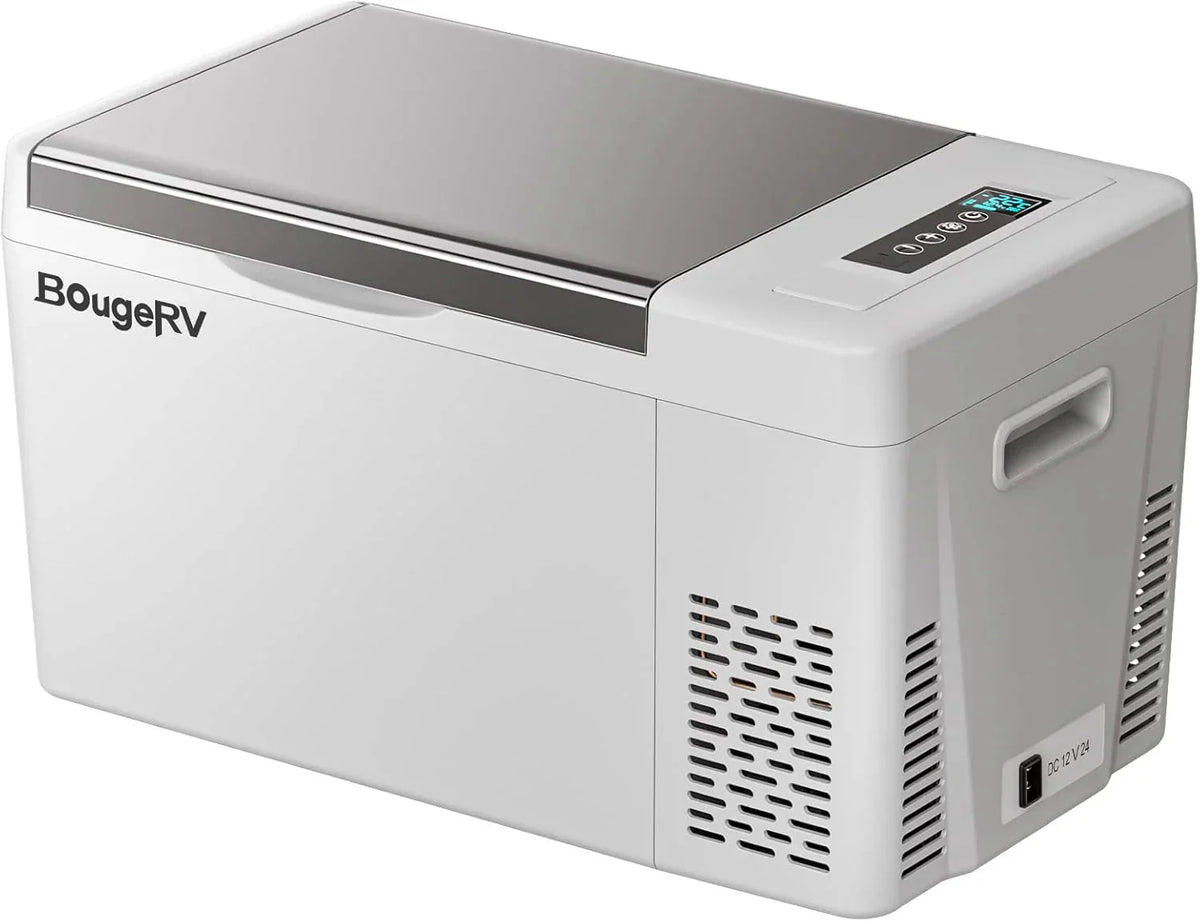 BougeRV 12 Volt Refrigerator 12V Car Fridge 23 Quart Portable Freezer Compressor Cooler 12/24V DC 110~240 Volt AC for Truck Van RV Camper SUV Travel Camping Road Trips Tailgating -7℉~50℉