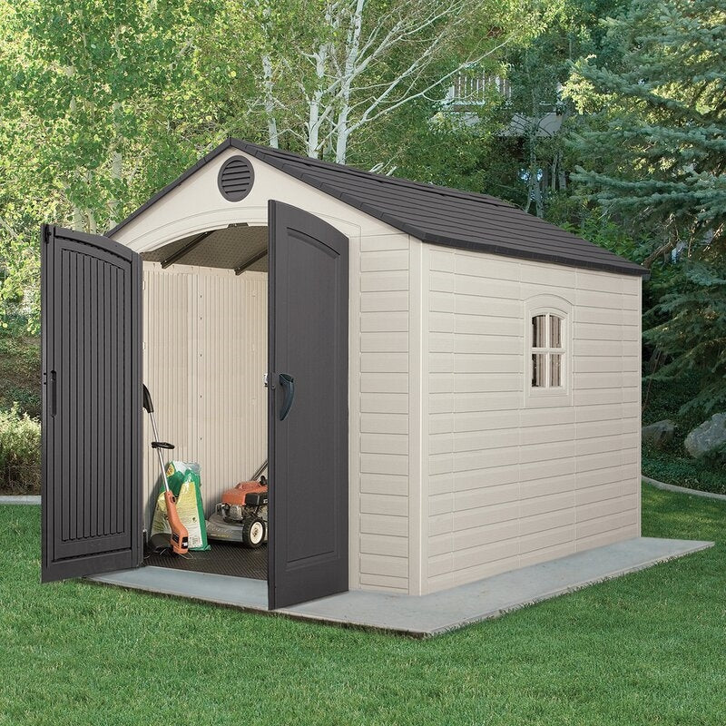 8 Ft. W x 10 Ft. D Plastic Traditional Storage Shed